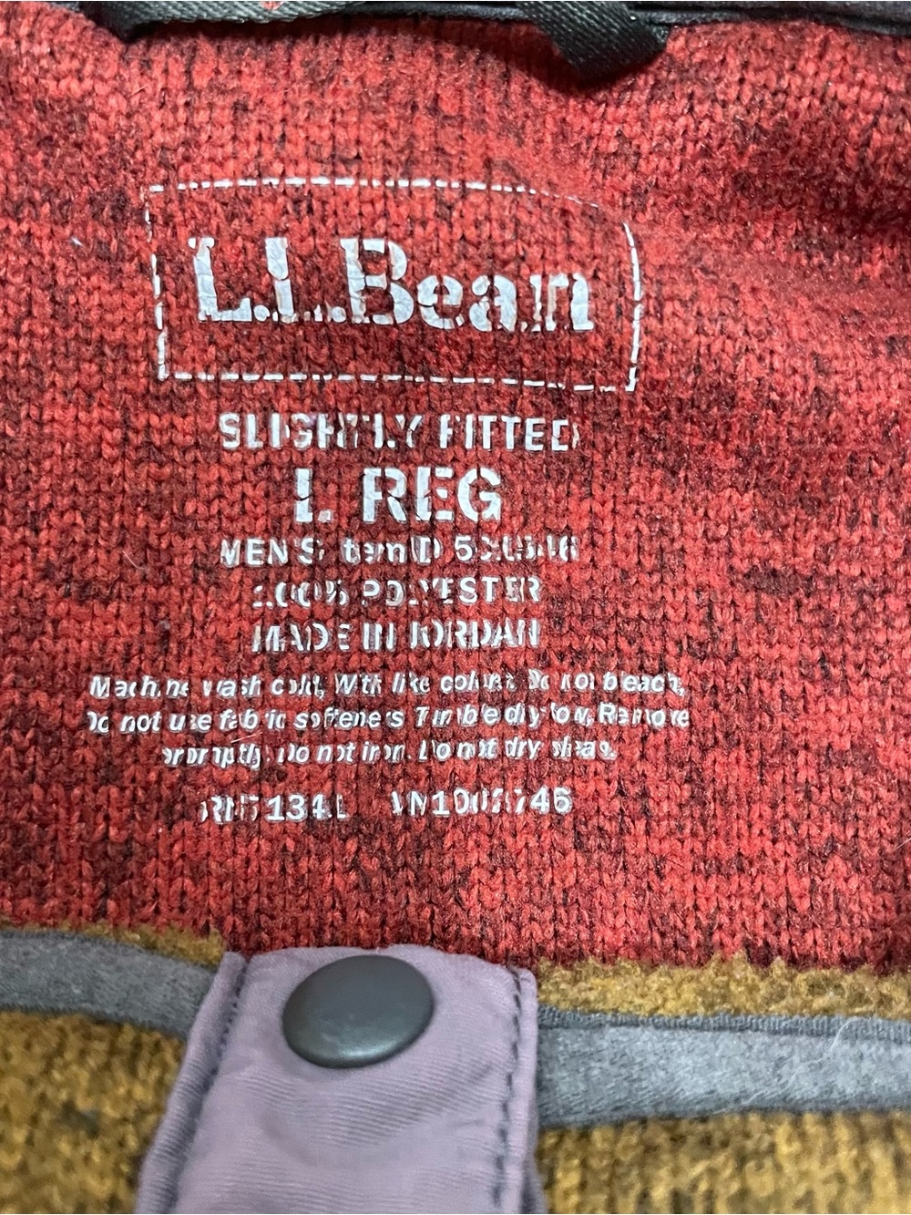 LL Bean Slightly Fitted 1/4 Snap Pullover Large Reg Mock Neck Sweater 501546 - Picture 4 of 9